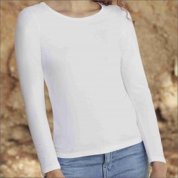 FRUIT - MAGLIA DONNA BIANCA MANICA LUNGA Confezione 10 pezzi