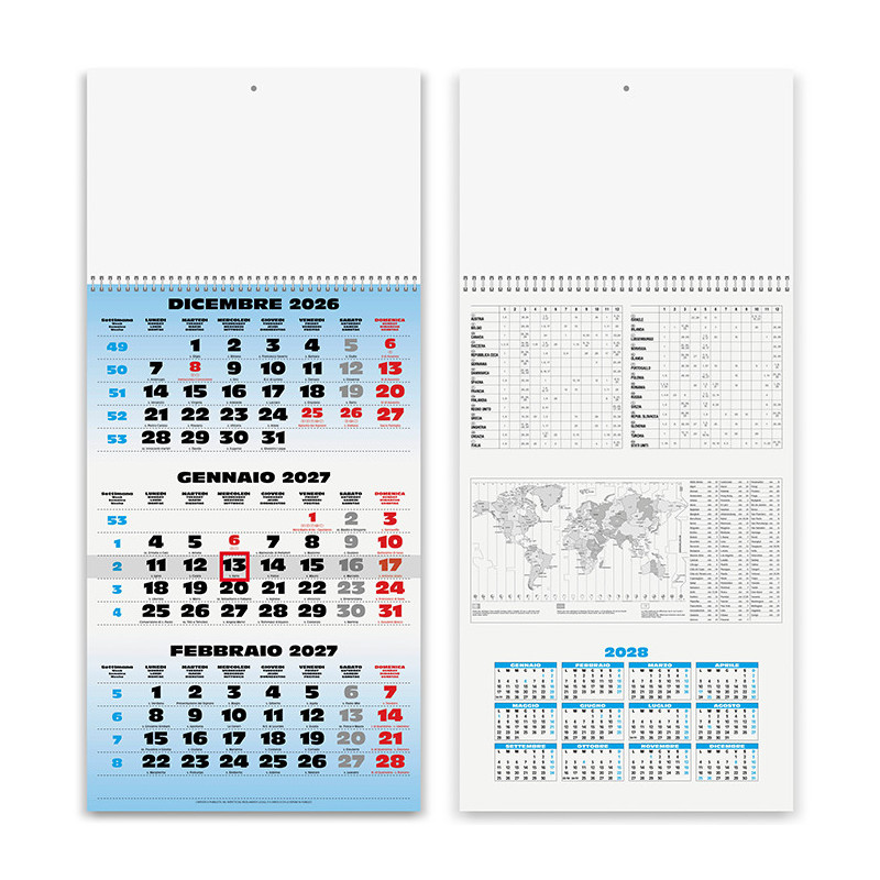 Calendario trittico Spiral