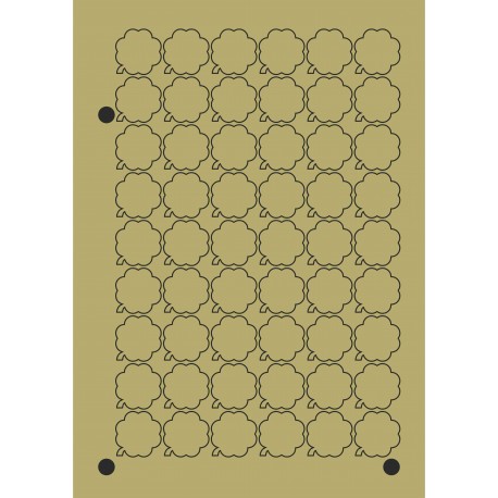 BOLLINO ADESIVO A QUADRIFOGLIO Mis. 27x27